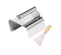 Fenteer 2 Pièces Truelle à Béton Outil de Finition pour Bordure de Couteau à Enduire Outil de Façonnage En Acier Inoxydable avec Poignée Ergonomique, Bord Biseauté Argenté