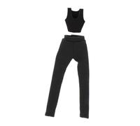 Fenteer 2 Pièces Vêtements pour Figurine Costume Miniature Ensemble pour Poupée Habillement de Sport à L'Échelle 1/12 avec Finition Soignée Approprié pour La, Gilet Noir