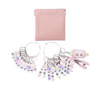 Fenteer 20 Pièces Marqueurs de Mailles Anneaux de Verrouillage Outils de Tricot et Accessoires de Crochet en PP avec Compteur de Rang Approprié pour, Argent