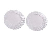 Fenteer 2pcs Couleur Unie Lit Rond Drap Housse Drap Housse De Couverture 220 Cm De Diamètre. Blanc