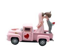 Fenteer 3 Pièces Figurine Couple Statue Miniature Rétro Résine Zinc Alliage Porte Ouvrable Ornement Décoration Convient pour Mariage Fête Bureau, Style C