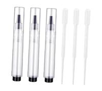 Fenteer 3 Pièces Stylo Retouche Peinture Applicateur Ongles Brosse Réutilisable Matériau PP Fonction Pression Unique Adapté pour Réparation Murs Meubles Décor, Noir Clair