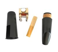 Fenteer 4 Pièces Bec de Clarinette Kit Complet pour Musicien avec Ligature Couvre-bec et Anche Facile à Sonner pour Adapté pour Les Performances, Clip En or
