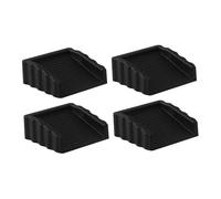 Fenteer 4 Pièces Butoir de Porte Cale de Porte de Porte Arrêt Porte Caoutchouc Antidérapant Réduit Bruit Montage Rapide Convient pour Maison Chambre Bure, Noir