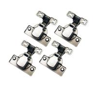 Fenteer 4 Pièces Charnières de Porte D'Armoire de Cuisine Quincaillerie de Meubles à Fermeture Amortie de Remplacement En Acier Au Carbone Robuste Approprié, or Titane