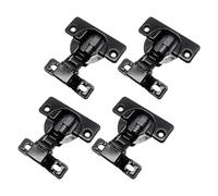 Fenteer 4 Pièces Charnières de Porte D'Armoire de Cuisine Quincaillerie de Meubles à Fermeture Amortie de Remplacement En Acier Au Carbone Robuste Approprié, Noir Brillant