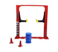 Fenteer 4 Pièces Diorama 1/64 Outils de Maintenance Mobilier de Garage Pont de Levage Accessoires de Scène Ensemble Complet Adapté pour Amateurs de Modélisme, Ascenseur de Couleur Rouge