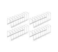 Fenteer 4 Pièces Égouttoir Ustensiles Porte-plateau Séchoir Vaisselle Organisateur Rangement Compact Acier Inoxydable Convient pour Cuisine Armoire Comptoir, Support à Assiettes En Argent