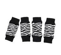 Fenteer 4 Pièces/Ensemble Chaussettes de Jambe de Chien Protège-jambières, Chaussettes de Chien en Tricot Doux et Chaud pour Animaux de Compagnie Chiens Cha - Noir s