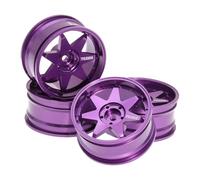 Fenteer 4 Pièces Jantes de Roue Moyeux de Roue 5.2mm Composants de Remplacement Accessoires de Performance Structure Métallique Solide Adapté pour Course sur, Violet