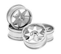 Fenteer 4 Pièces Jantes de Roue Moyeux de Roue 5.2mm Composants de Remplacement Accessoires de Performance Structure Métallique Solide Adapté pour Course sur, Blanc