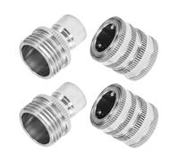 Fenteer 4 Pièces Raccord Rapide de Tuyau D'Arrosage Connecteur de Raccordement Adaptateur Étanche Embout Anti Fuite pour Installation Rapide Adapté à L'Irrig, Acier Inoxydable