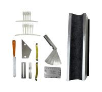 Fenteer 40 Pièces Kit D'Outils de Luthier avec Cale de Manche Séparateur de Cordes et Règles de Précision Portable et Complet Adapté pour Début, 20 Cm X 7 Cm X 6.8