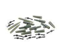 Fenteer 40 Pièces Pêche à La Carpe Kit D'Accessoires Comprenant Agrafes Cônes de Queue Émerillons et Manchons en PP Robuste Adapté pour Les Pêcheurs en Eau D, Vert Foncé