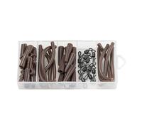 Fenteer 40 Pièces Pêche à La Carpe Kit D'Accessoires Comprenant Agrafes Cônes de Queue Émerillons et Manchons en PP Robuste Adapté pour Les Pêcheurs en Eau D, Brun