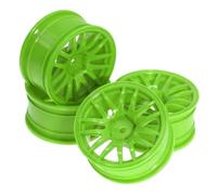 Fenteer 4x Pneus et moyeux de roues de voiture de course RC, accessoires de jantes robustes pour 1:10 HPI94123, Vert