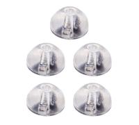 Fenteer 5 paires Fermoirs de boucles d'oreilles en Silicone Embout 5,2 x 4 mm - Or Blanc