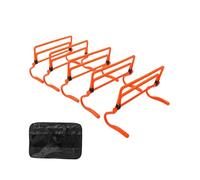 Fenteer 5 Pièces Agility Hurdles Set Barrière Entraînement Agilité Réglable Résistant Matériau PVC Adapté pour Sportifs Coachs Terrain Extérieur Intér, Orange