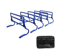 Fenteer 5 Pièces Agility Hurdles Set Barrière Entraînement Agilité Réglable Résistant Matériau PVC Adapté pour Sportifs Coachs Terrain Extérieur Intér, Bleu