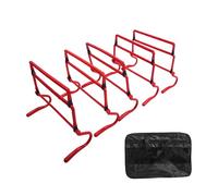 Fenteer 5 Pièces Agility Hurdles Set Barrière Entraînement Agilité Réglable Résistant Matériau PVC Adapté pour Sportifs Coachs Terrain Extérieur Intér, Rouge