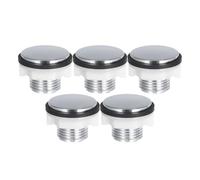 Fenteer 5 Pièces Cache Trou Évier Cuisine Bouchon Robinet Plaque Obturateur Aspect Électroplaqué Matériau Résistant Pp Montage Facile Convient pour Salle de B, Filetage de 21 Mm
