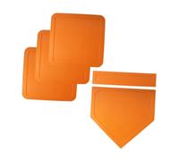 Fenteer 5 Pièces Jeu de Baseball Ensemble Bases Softball Plaque Lanceur Plaque Maison Caoutchouc Facile à Utiliser Adapté pour Joueurs Débutants Expér, Orange