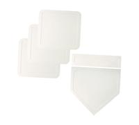 Fenteer 5 Pièces Jeu de Baseball Ensemble Bases Softball Plaque Lanceur Plaque Maison Caoutchouc Facile à Utiliser Adapté pour Joueurs Débutants Expér, Blanc