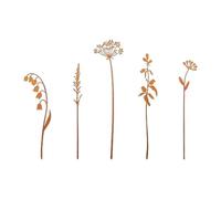 Fenteer 5 Pièces Piquets de Jardin Fleurs en Métal Ornements pour Pot Jalons Décoratifs Tuteurs de Parterre pour Un Point Focal Unique Approprié pour Jardini, Style A