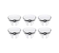 Fenteer 6 Pièces Anneau Débordement Évier Bouchon Insert Capuchon Rond Couche Double Finition Chrome Pp Compatible Céramique Pratique Convient à Maison Magasi, Argent