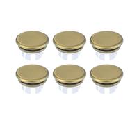 Fenteer 6 Pièces Anneau Débordement Évier Bouchon Insert Capuchon Rond Couche Double Finition Chrome Pp Compatible Céramique Pratique Convient à Maison Magasi, or Brossé