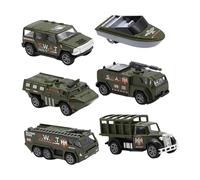 Fenteer 6 Pièces Camion Jouet Éducatif En Alliage pour Tout-petits Véhicule à Friction Recule et Avance Modèle Réaliste Adapté Aux Cadeaux pour Enfants de 3, Style A