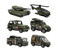 Fenteer 6 Pièces Camion Jouet Éducatif En Alliage pour Tout-petits Véhicule à Friction Recule et Avance Modèle Réaliste Adapté Aux Cadeaux pour Enfants de 3, Style B