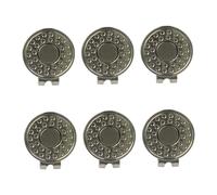 Fenteer 6 Pièces Clips de Chapeau de Golf Porte-marqueurs de Balle Pinces de Casquette et Accessoires D'Entraînement en Alliage de Zinc Adapté pour Hommes et, avec des Points