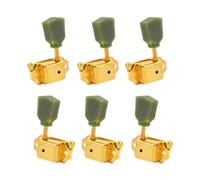 Fenteer 6 Pièces Mécaniques de Guitare Semi-fermées Clés D' et Chevilles D' Têtes de Mécaniques En Alliage de Zinc Adaptées pour Guitares A, or Vert
