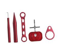 Fenteer 6 Pièces Outil de Démontage de Moulinet de Pêche Ensemble D'Accessoires Maintenance Extracteur de Roulement Clé en Alliage D'Aluminium Adapté pour La, Rouge