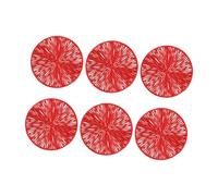 Fenteer 6 Pièces sous-verres Protège-table Décoratifs Tapis de Tasse Dessous de Verre Au Design Élégant En PVC pour Protéger de La Chaleur Convient pour Les T, Rouge