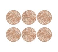 Fenteer 6 Pièces sous-verres Protège-table Décoratifs Tapis de Tasse Dessous de Verre Au Design Élégant En PVC pour Protéger de La Chaleur Convient pour Les T, or Rose