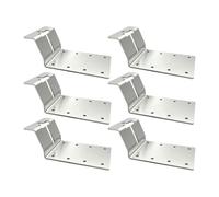 Fenteer 6 Pièces Support de Poteau En T Equerre de Fixation pour Clôture Cintre Métallique Robuste et Résistant Aux Intempéries Adapté pour Panneaux et Nichoi, Argent