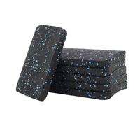 Fenteer 6 Pièces Tapis de Tapis de Antivibration Surface Antidérapante Caoutchouc Léger Accessoire Polyvalent Adapté Équipement Maison Gym Personne, 6 Pièces