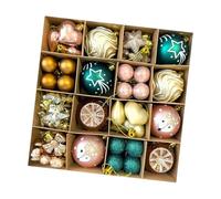 Fenteer 64 Pièces Boules de Noël Ornement Arbre Décoration Pendentif Suspension Matériau PS PVC Convient Réception Anniversaire Maison Bureau, Style A