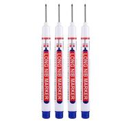 Fenteer 8 Pièces Marqueur pour Trou Profond Outil de Marquage Permanent Stylo de Chantier Crayon Étanche Anti-bavure à Pointe Longue Adapté pour Les, 4 Pièces Bleu
