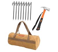 Fenteer 8 Pièces Piquets de Tente Outil Extraction Ensemble Clous Robustesse Sac Toile Convient Camping Extérieur Jardin, 20cm