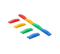 Fenteer 8 Pièces Poutre D'Équilibre Parcours D'Obstacles Jeu D'Activité et Jouet de Coordination En PP Robuste Adapté pour L'Apprentissage Ludique Des Enfant, 4 pièces arc-en-ciel