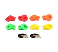 Fenteer 8 Pièces Prises d'escalade Murale pour Mur Extérieur Roches de Grimpe Enfants Pierres Saisir Main Pied Matière PE Fer Polyester Adapté à Terrasse Cham, 2 Sangles à Cliquet