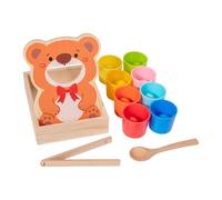 Fenteer 8 Pièces Rainbow Balls In Cups Jeu de Bois Motricité Fine Association Sensorielle Reconnaissance Des Couleurs Développement Cognitif Adapté Aux, avec 8 boules
