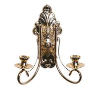 Fenteer Applique Murale Bougeoir Métal Support Décoratif Fer Suspendu Installation Simple Convient pour Dîner Mariage Chambre Salon, or