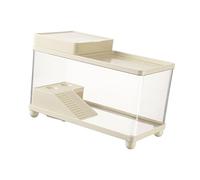 Fenteer Aquarium avec Couvercle Terrarium Reptile Bac Rampe Alimentation Boîte Détachable en Matériau PP Solide et Système de Drainage Adapté Aux Bébé, Beige