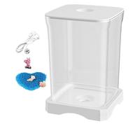 Fenteer Aquarium Petit Réservoir Habitat Mini Bol Réservoir pour Tablette Gecko Lézards Serpent, Blanc