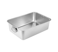 Fenteer Bac à Litière en Acier Inoxydable pour Chat avec Poignées Plateau de Toilette Ouvert Anti-éclaboussures Facile à Nettoyer Confortable pour Chats et P, L