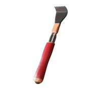 Fenteer Back Scratcher Instrument de Massage Extensible En Acier Inoxydable Poignée Ergonomique Tête Ronde Adaptée pour Femmes Hommes Seniors Usage Quotidien, Rouge